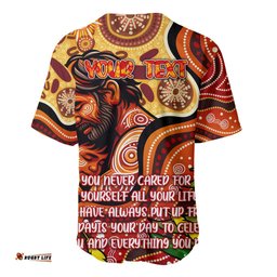 Custom Father's Day Australia Baseball Jersey Shirt Best Dad Ever Aboriginal Art