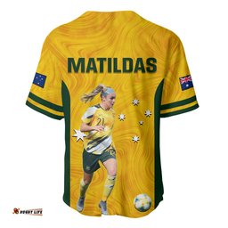 Australia Soccer Baseball Jersey Shirt Ellie Carpenter Matildas Gold Version
