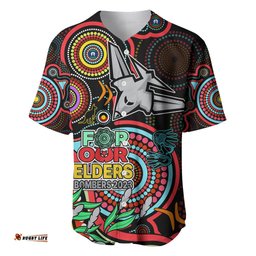 Bombers Football Aboriginal Art Baseball Jersey Shirt NAIDOC Indigenous Tribal