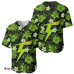 Australian Thunder Cricket Baseball Jersey Shirt Baeuty Pacific Hibiscus and Polynesian Pattern