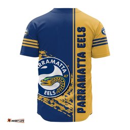 Parramatta Eels Baseball Jersey Shirt Quarter Style NRL