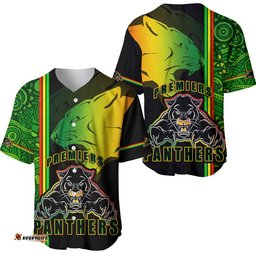 Penrith Panthers Premiers Baseball Jersey Shirt Angry Panther Indigenous Aboriginal Style