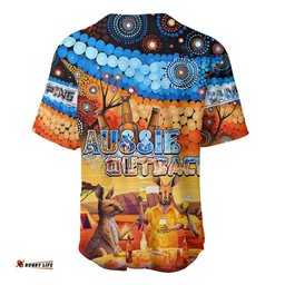 Australia Kangaroo Aboriginal Camping Baseball Jersey Shirt Aussie Outback Camping with Beer