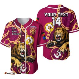 Custom Text And Number Brisbane Lions Football NAIDOC Baseball Jersey Shirt For Our Elders Indigenous Art Ver.02