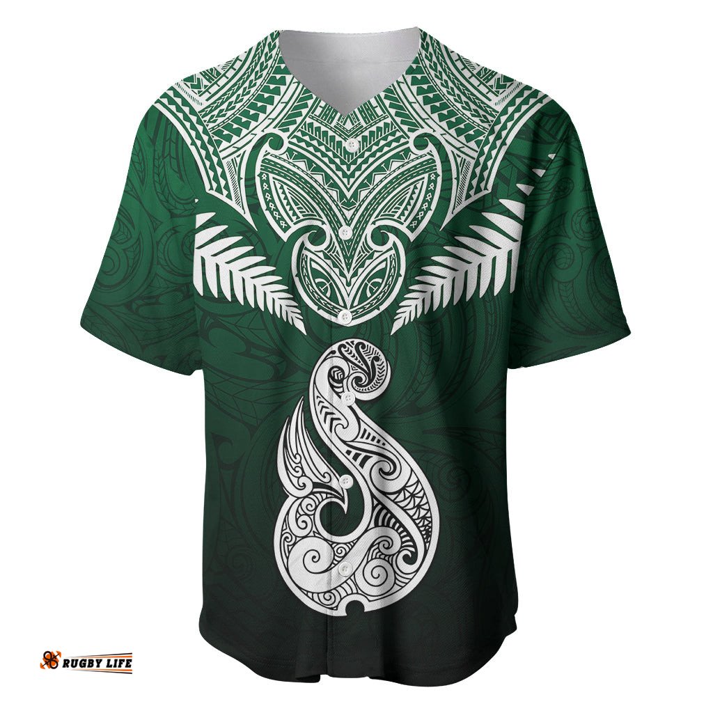 Peronsalised New Zealand Baseball Jersey Shirt Hei Matau Mix Silver Fern Basic
