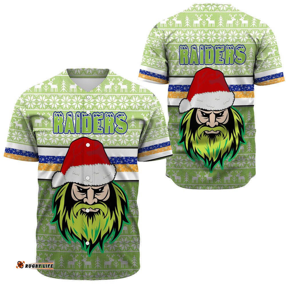 Clothing Canberra Raiders Christmas Baseball Jersey Shirts
