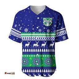 Custom Personalised Warriors Baseball Jersey Shirt Merry Christmas New Zealand