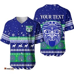 Custom Personalised Warriors Baseball Jersey Shirt Merry Christmas New Zealand