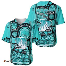 Brisbane Heat Cricket Baseball Jersey Shirt Happy Australia Day Aboriginal Art