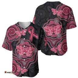 Australia Indigenous Mother's Day Baseball Jersey Shirt Aboriginal Breast Cancer Ribbon