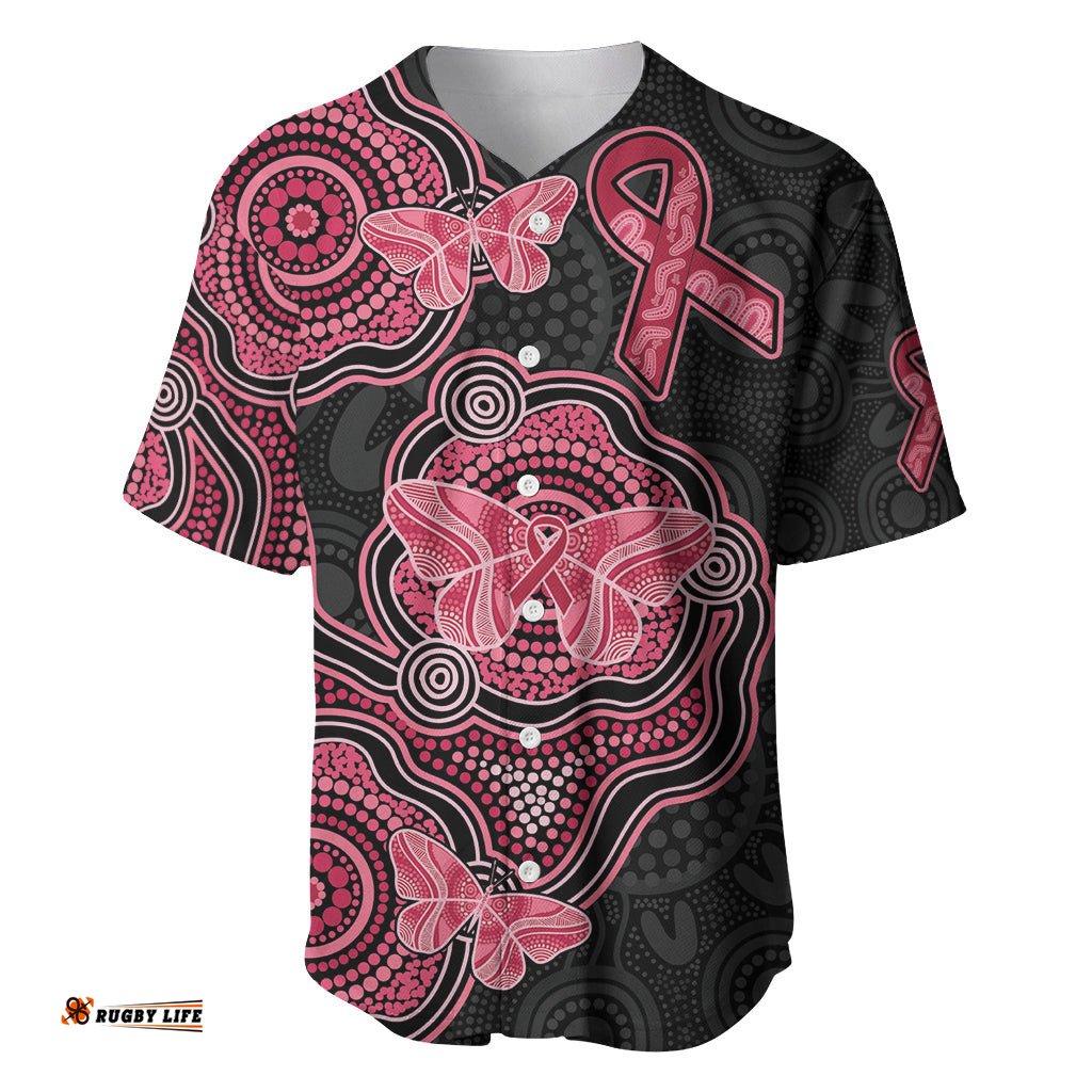 Australia Indigenous Mother's Day Baseball Jersey Shirt Aboriginal Breast Cancer Ribbon