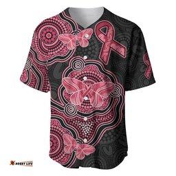 Australia Indigenous Mother's Day Baseball Jersey Shirt Aboriginal Breast Cancer Ribbon