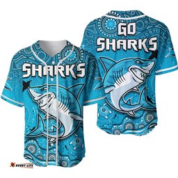 Sharks Rugby Baseball Jersey Shirt Go Sharkies Aboriginal Special Version Ver.02