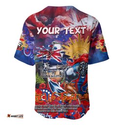 Personalised Australia Rugby Knights ANZAC Baseball Jersey Shirt Newcastle Scratch Style