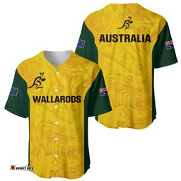 Australia Rugby Baseball Jersey Shirt Go Wallaroos Pacific Simple Version