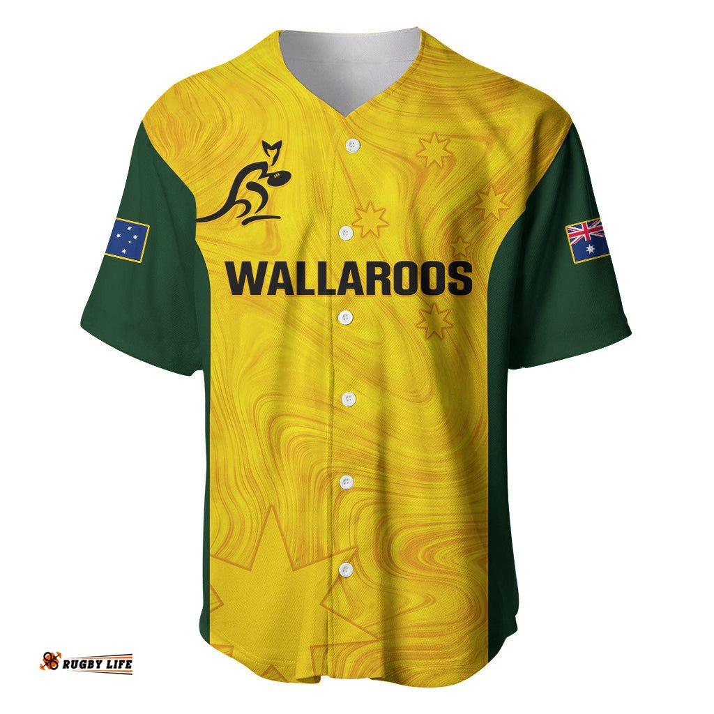 Australia Rugby Baseball Jersey Shirt Go Wallaroos Pacific Simple Version