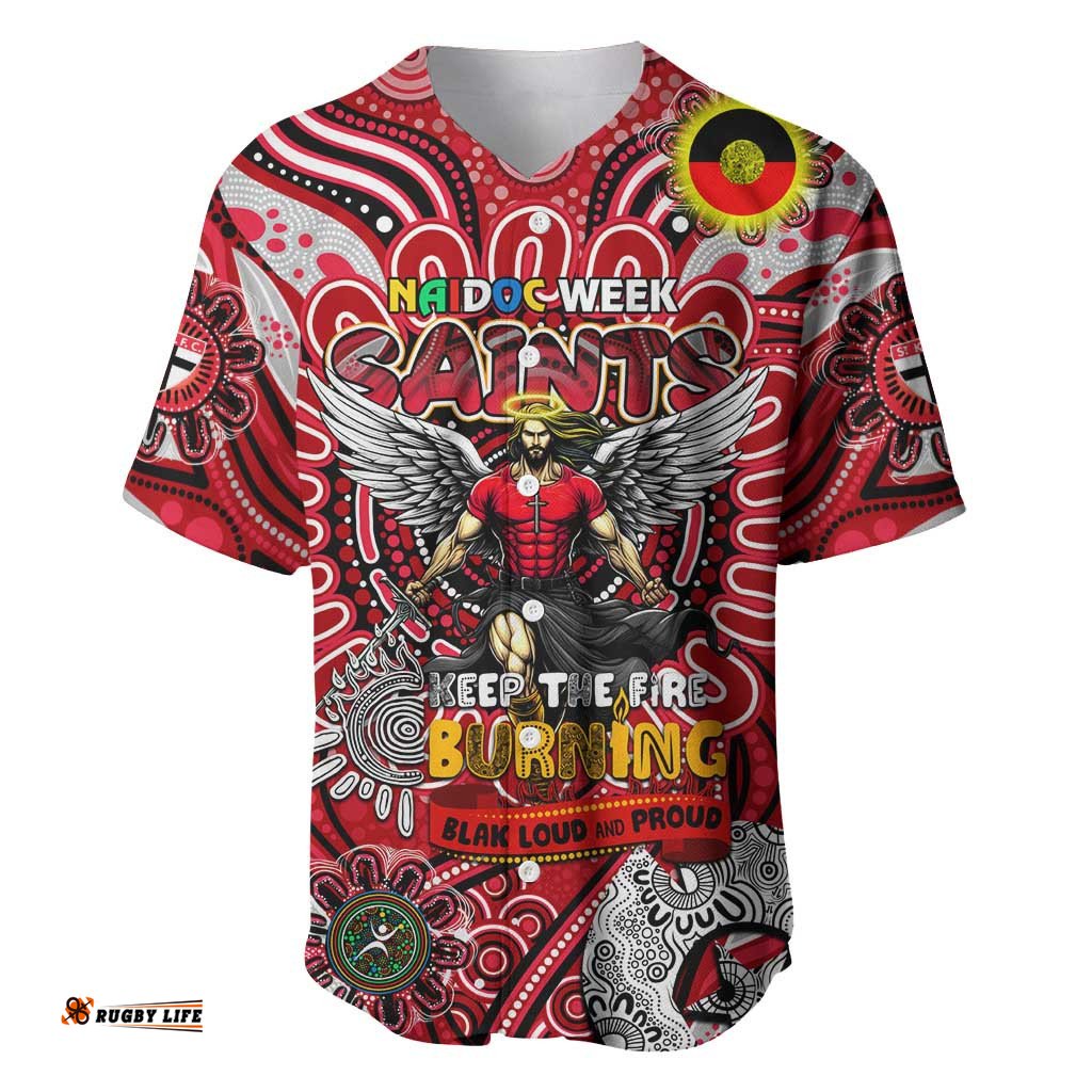 Custom St Kilda Saints NAIDOC Week 2024 Baseball Jersey Shirt Mascot Football