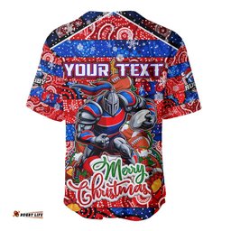 Custom Knights Rugby Merry Christmas Baseball Jersey Shirt Indigenous Australian Art