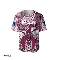Custom Personalised Sea Eagles Torres Strait Islanders Mix Aboriginal Baseball Jersey Shirt