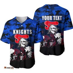Custom Personalised NRL Anzac Day Baseball Jersey Shirt Knights Army Style