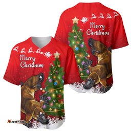 Personalised Australia Christmas Baseball Jersey Shirt Aussie Platypus Xmas Vibes