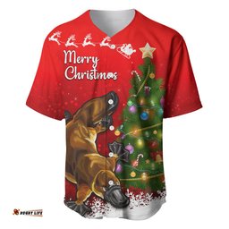 Personalised Australia Christmas Baseball Jersey Shirt Aussie Platypus Xmas Vibes