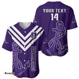 Personalised Fremantle Dockers Football Baseball Jersey Shirt Go Freo Sporty Version 01