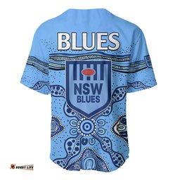 NSW Blues Rugby Baseball Jersey Shirt New South Wales Aboriginal Origin