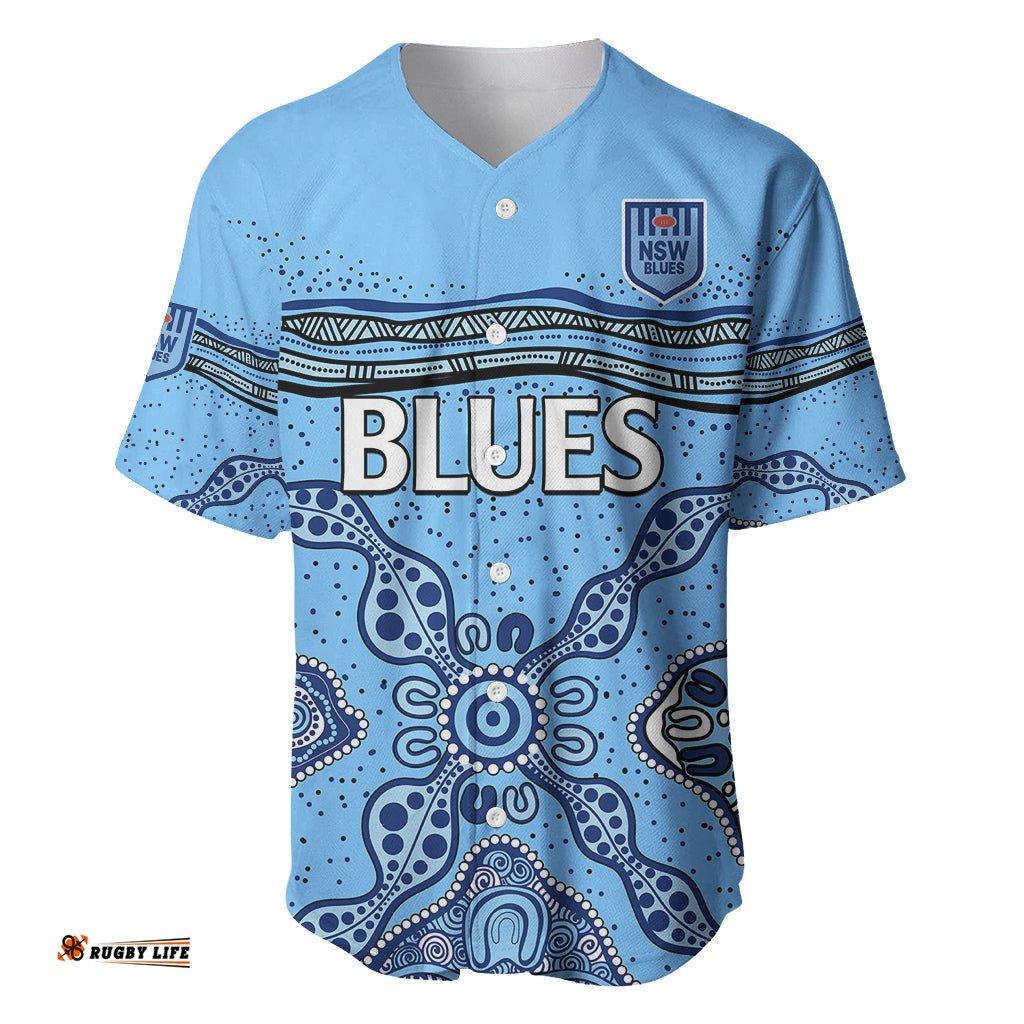 NSW Blues Rugby Baseball Jersey Shirt New South Wales Aboriginal Origin