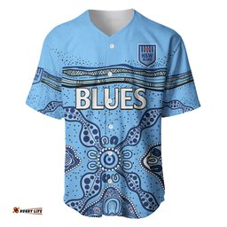 NSW Blues Rugby Baseball Jersey Shirt New South Wales Aboriginal Origin