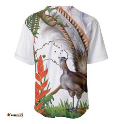 Australia Superb Lyrebird Baseball Jersey Shirt Aussie Map Rainforest Vibes