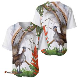 Australia Superb Lyrebird Baseball Jersey Shirt Aussie Map Rainforest Vibes