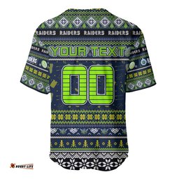 Personalized Raiders Rugby Xmas Baseball Jersey Shirt Australia NRL Mascot