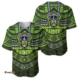Raiders Rugby Baseball Jersey Shirt Polynesian and Aboriginal Special Version