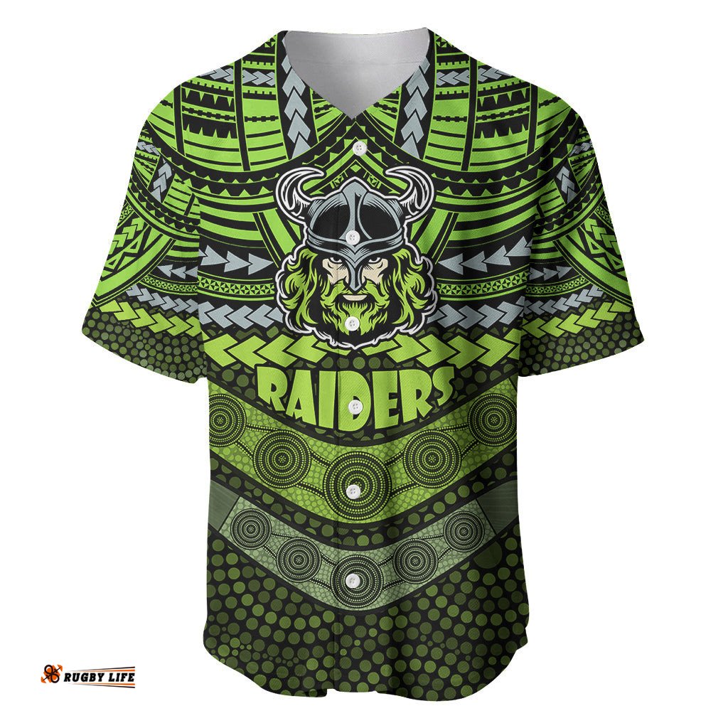 Raiders Rugby Baseball Jersey Shirt Polynesian and Aboriginal Special Version