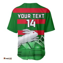 Custom Australia Day Rabbitohs Baseball Jersey Shirt NRL 2024 Sydney Opera House With Map