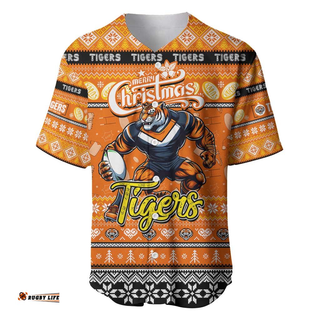 Personalized Tigers Rugby Xmas Baseball Jersey Shirt Australia NRL Mascot