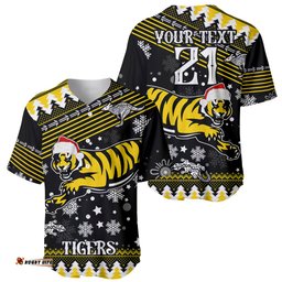 Custom Tigers Football Baseball Jersey Shirt Christmas Vibe