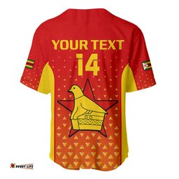 Personalised Zimbabwe Cricket Baseball Jersey Shirt Go Chevrons Dynamic Version