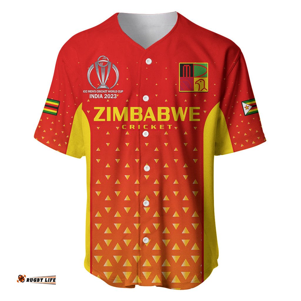 Personalised Zimbabwe Cricket Baseball Jersey Shirt Go Chevrons Dynamic Version
