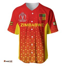 Personalised Zimbabwe Cricket Baseball Jersey Shirt Go Chevrons Dynamic Version