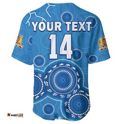 Custom Text And Number NSW Blues Rugby Baseball Jersey Shirt New South Wales Aboriginal Dot Painting Unique Version