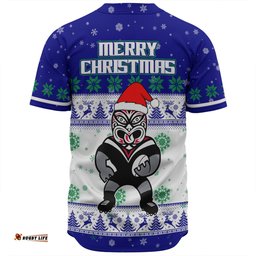 New Zealand Warriors Christmas Custom Baseball Shirt - Special Ugly Christmas Baseball Shirt