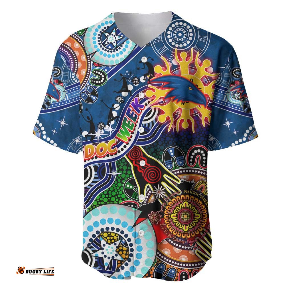 Custom NAIDOC Week 2024 Adelaide Crows Baseball Jersey Shirt Australia Aboriginal Dot Painting