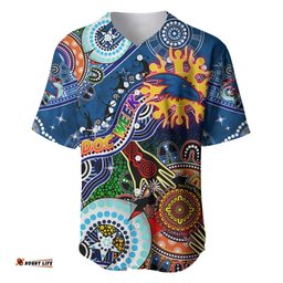 Custom NAIDOC Week 2024 Adelaide Crows Baseball Jersey Shirt Australia Aboriginal Dot Painting