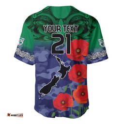 Custom Warriors Rugby ANZAC Baseball Jersey Shirt Gallipoli Soldier With Aboriginal Art