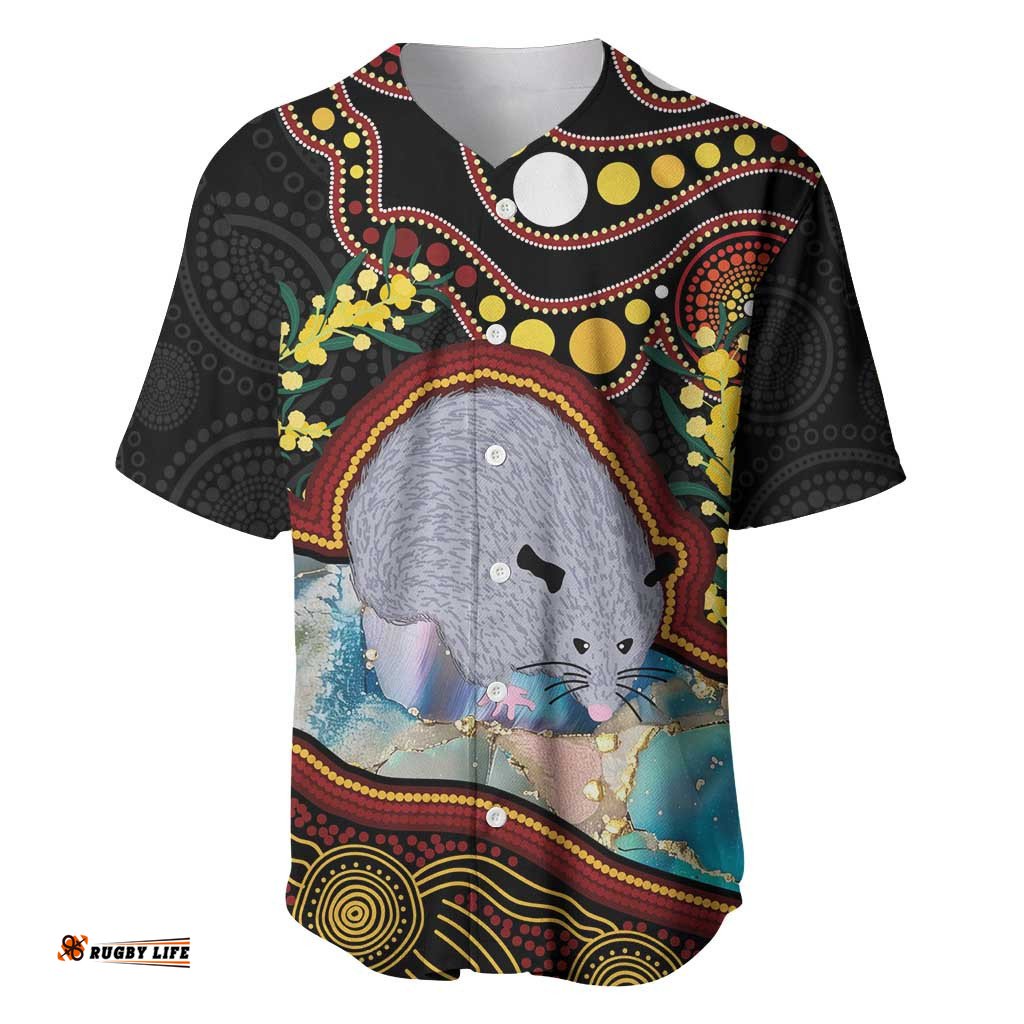 Australia Possum Baseball Jersey Shirt Aboriginal Art Mix Aussie Opal