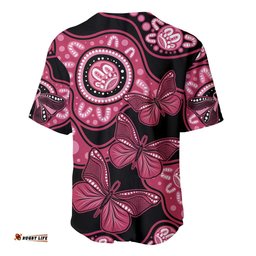 Australia Indigenous Baseball Jersey Shirt Breast Cancer Black Aboriginal Butterfly