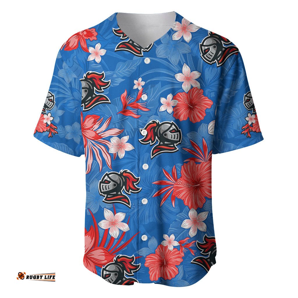 Knights Rugby Baseball Jersey Shirt Beautiful Floral Pattern Spring Summer Vibe