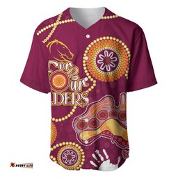 Personalised NAIDOC Week NRL Broncos For Our Elders Baseball Jersey Shirt